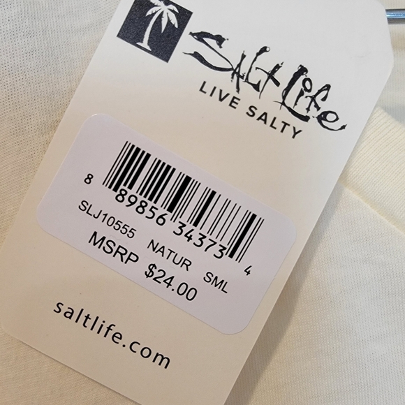 Salt Life Soft Yellow Gold Bomb Shell Crew Neck Short Sleeve Tee - Picture 5 of 5